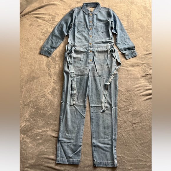 NWOT Outerknown Wyatt Denim Jumpsuit Blue Size Small - Picture 4 of 11
